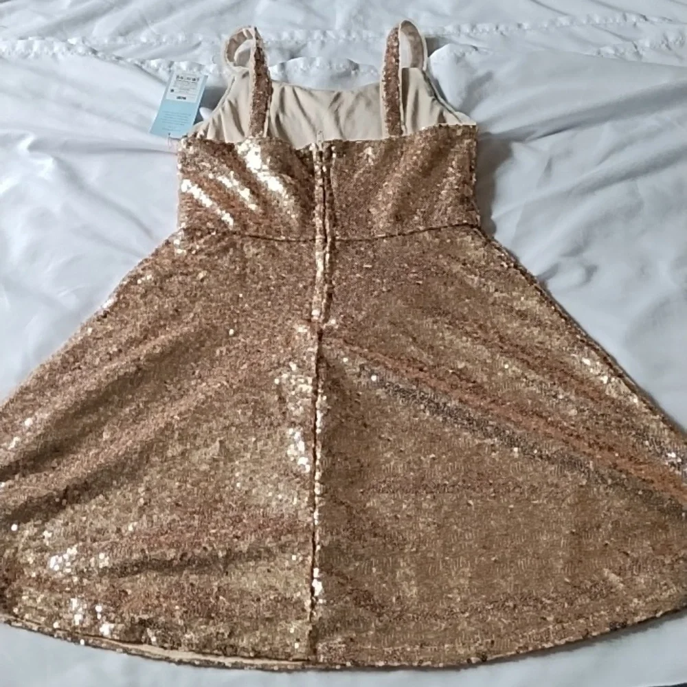NWT Cat&Jack Sequin Dress W/Velvet Bow
